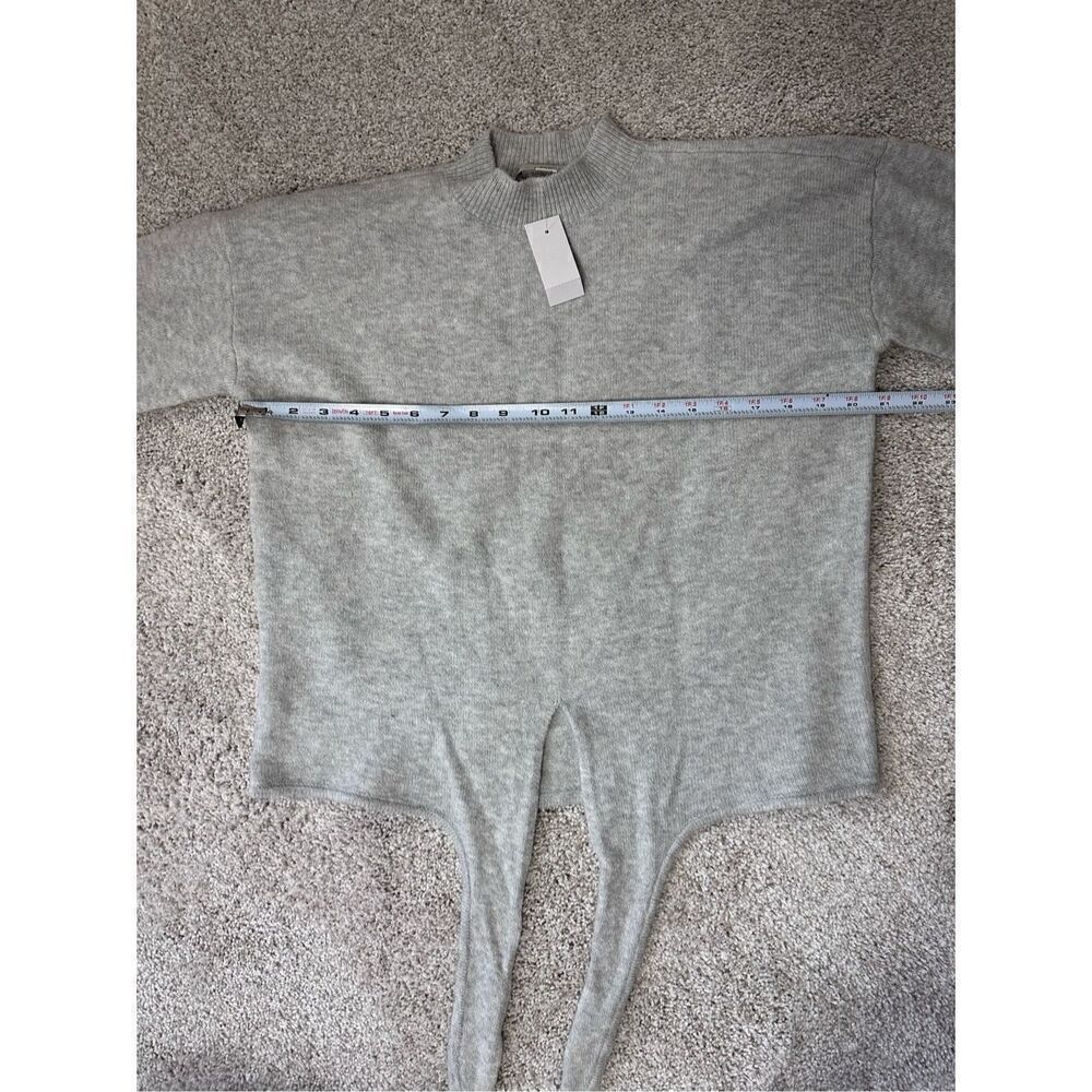 LOFT light gray tie front sweater - Picture 7 of 11